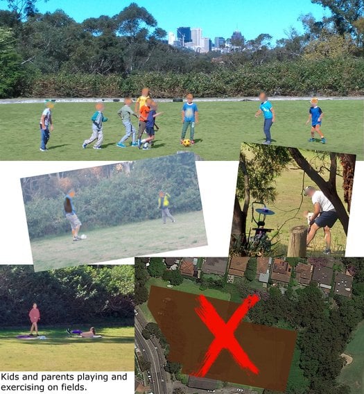image of Australian Unity, please do not build units on playfields at Lane Cove